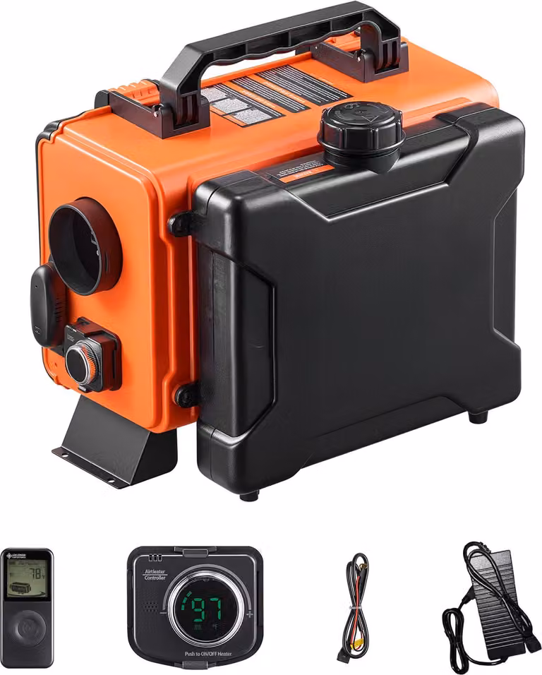 SucceBuy riscaldatore d'aria diesel 8 kW DC 12 V/24 V riscaldatore di parcheggio portatile (tutto in uno) con telecomando e display LCD, funzionamento silenzioso, serbatoio del carburante da 4,5 litri per camion e camper