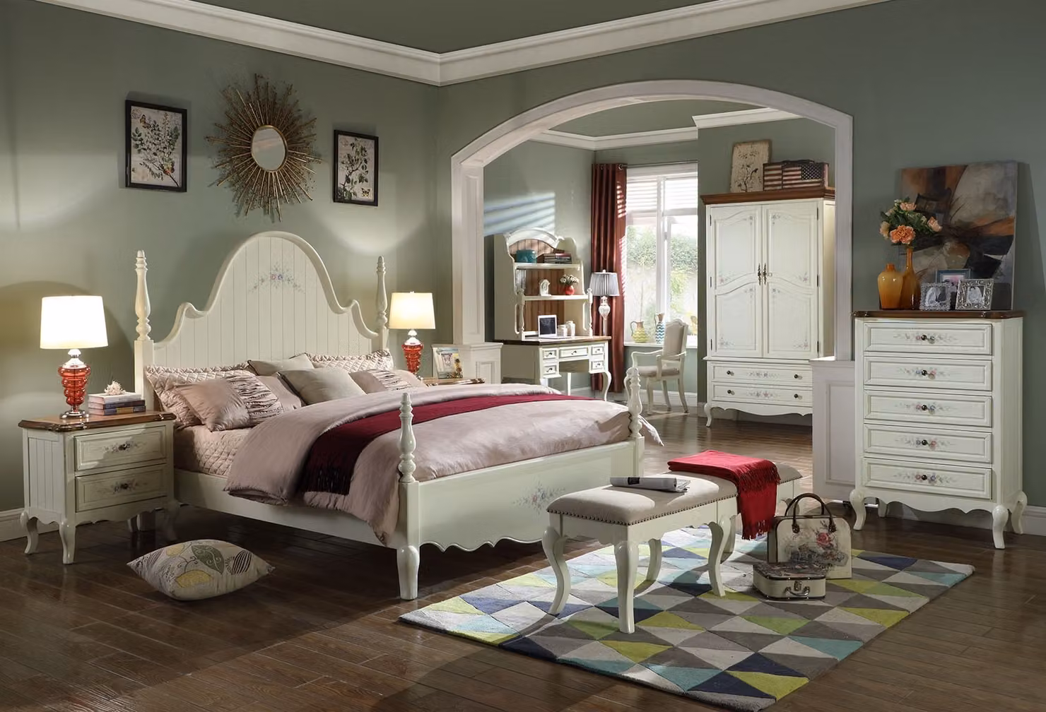 Bett Polsterbett Luxus Schlafzimmer Design Betten Textil Holz Bettgestell