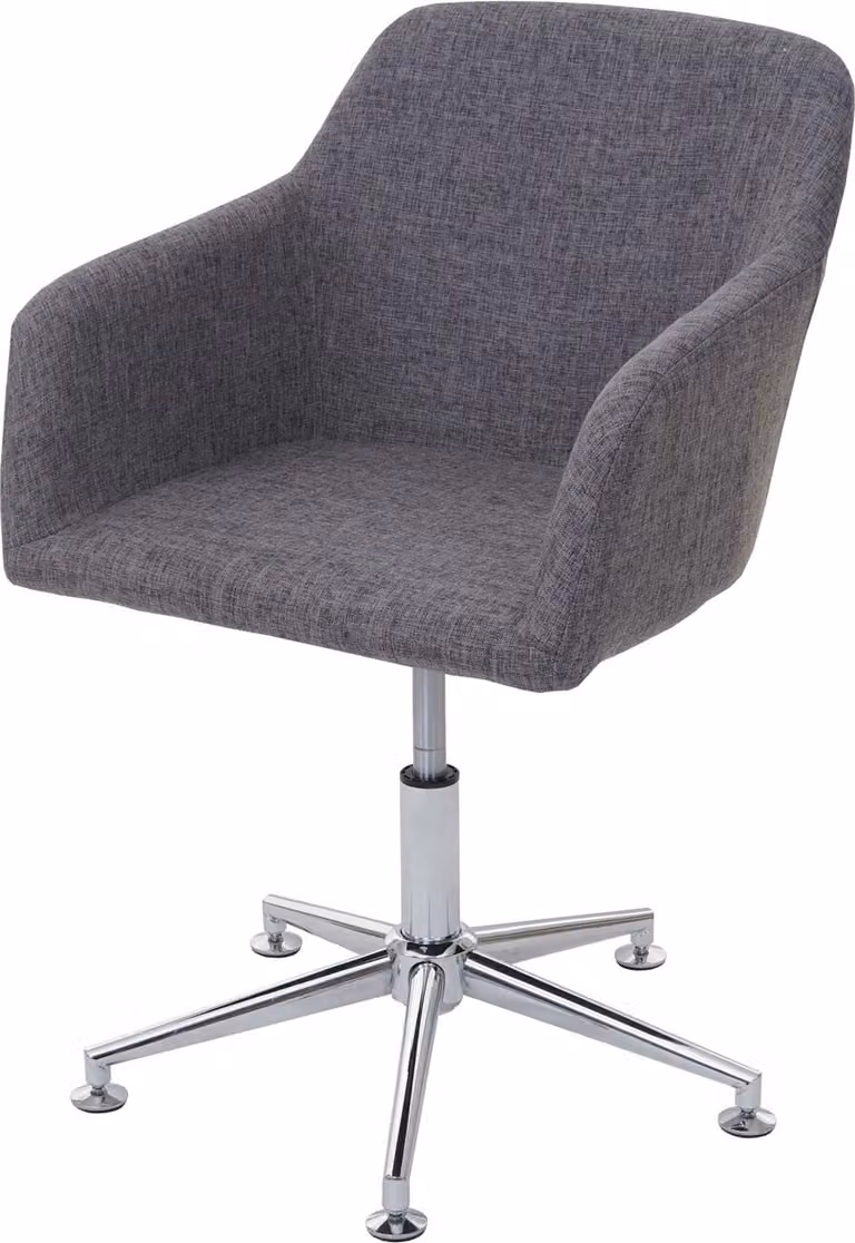 Sedia da pranzo HWC-A74, sedia girevole, sedia lounge, regolabile in altezza ~ tessuto, grigio