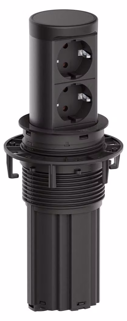 BACHMANN ELEVATOR2, 2 prese CEE7/3, colore RAL9005, lunghezza 0,5 metri, con interruttore di sicurezza