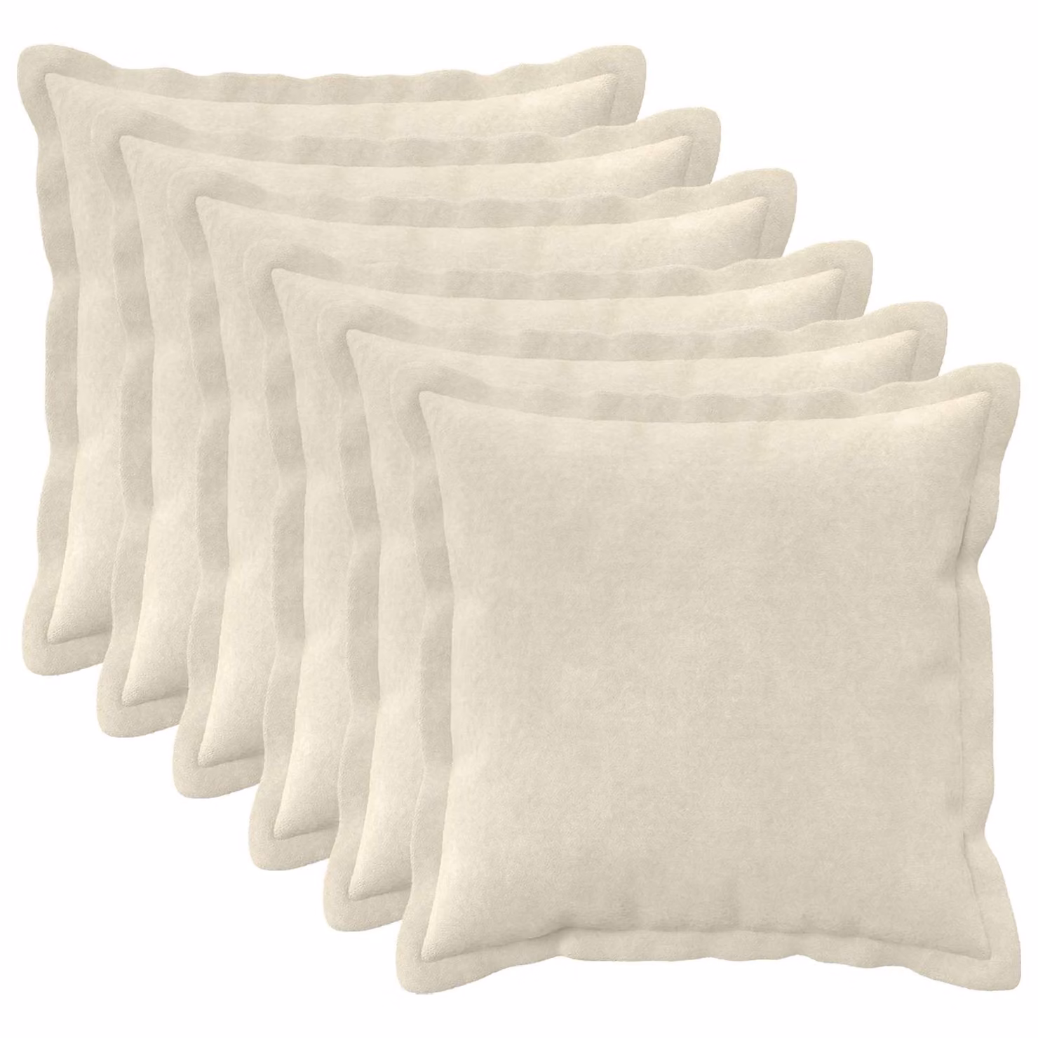 vidaXL Cuscino con cuscino HOUTEN 6 pz Crema Fleece in microfibra