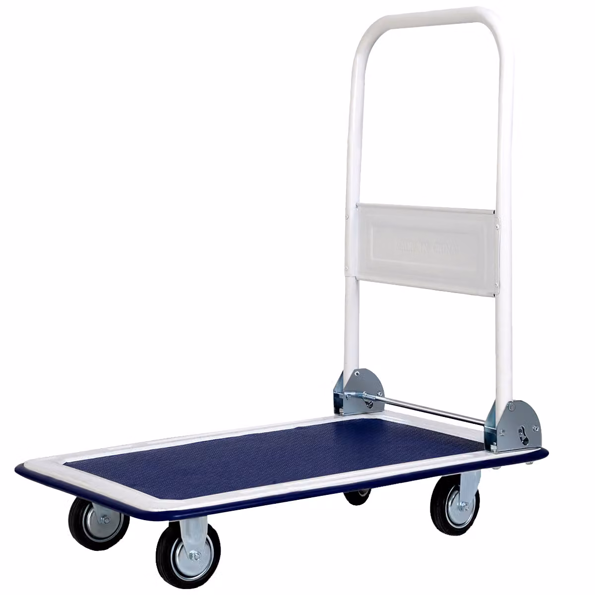Carrello pieghevole per trasporto carichi Costway in acciaio blu con capacità di 150 kg