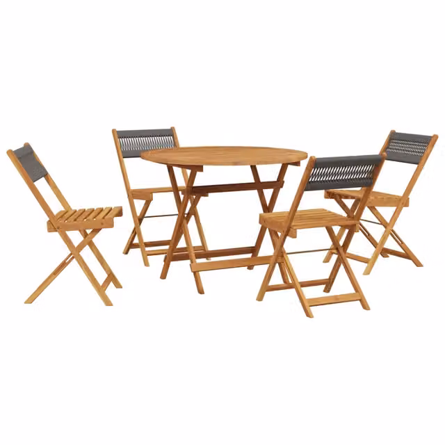 Set da Pranzo da Giardino 5 pz | Set Salotto da Giardino Polipropilene e Legno Massello