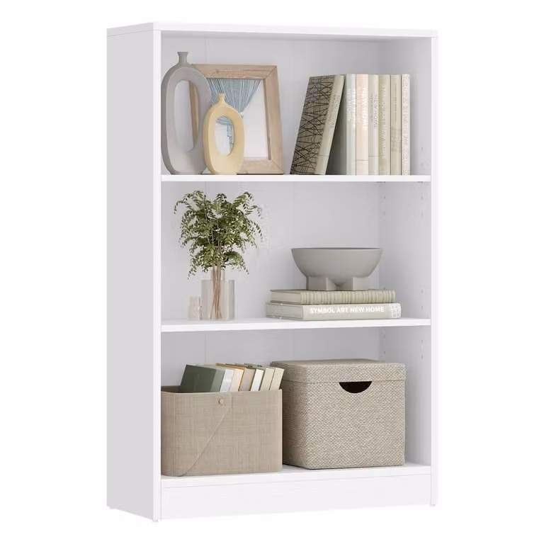 Libreria di Legno a 3 Ripiani Regolabili, 60 x 24 x 93 cm