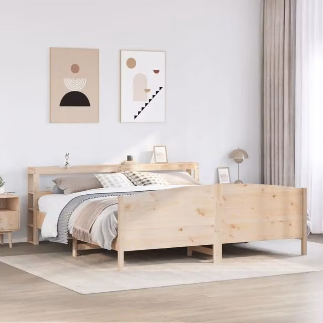 Letto senza Materasso 180x200 cm in Legno Massello di Pino
