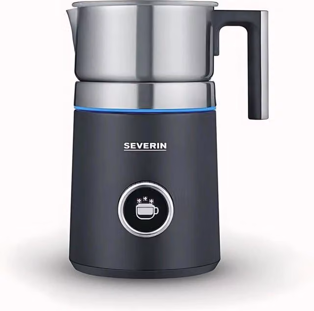 Severin Sm 3587 Spuma Plus Montalatte Elettrico in Acciaio Inox, Colore Argento e Nero