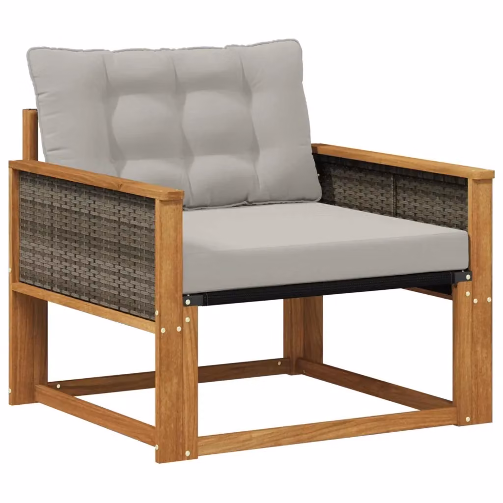 Set di divani da esterno DESIGN IN in legno di acacia massello e textilene grigio con cuscini inclusi – 2