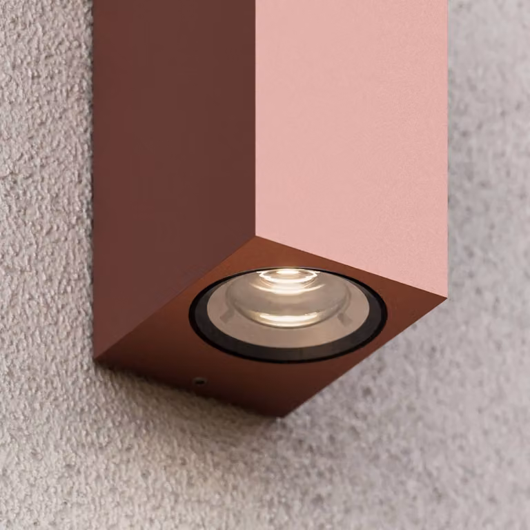 Applique da esterni a LED Tavi Lucande, Marrone / Ruggine, Alluminio, Moderno, Applique LED da esterni