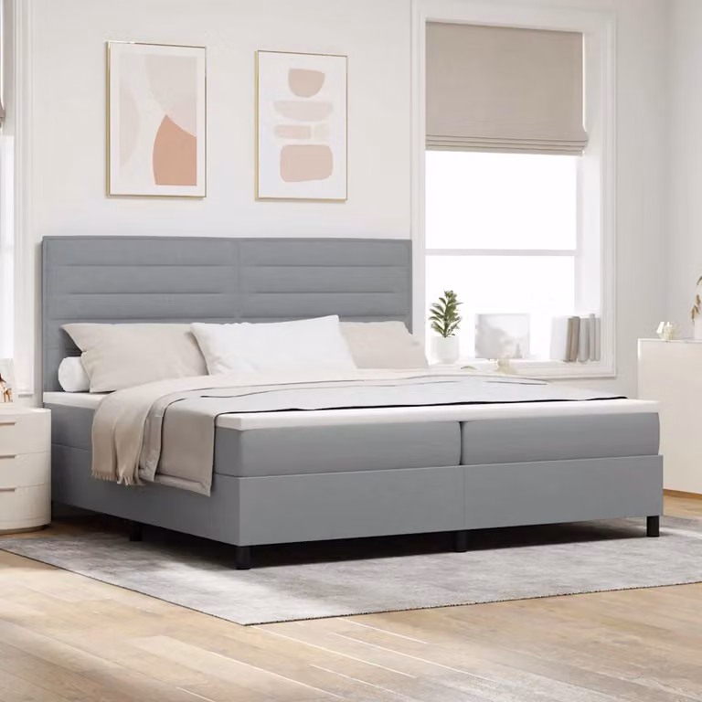 Letto a molle con materasso vidaXL Grigio chiaro L: 200 cm, P: 200 cm, H: 280 cm