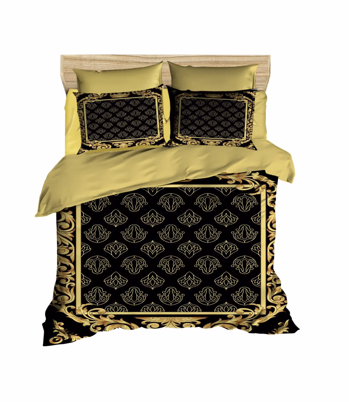 L'Essentiel Linge de Maison, Adal- PRF1142, Nero, Oro, Piumoni, Parte superiore del piumone e federa: 100% microsatinato di poliestere