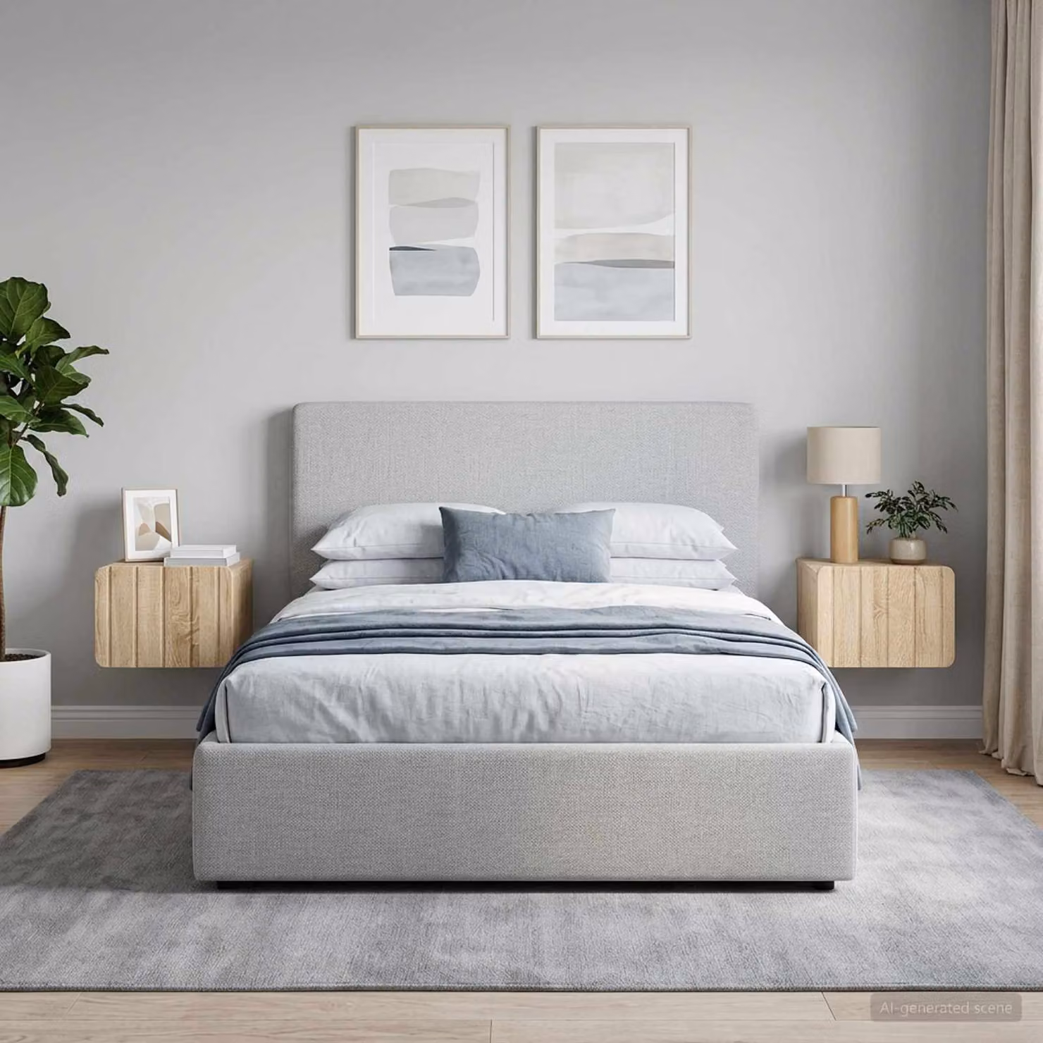Set di 2 comodini sospesi vidaXL in Rovere Sonoma, L 33 cm x P 34,5 cm x H 24 cm