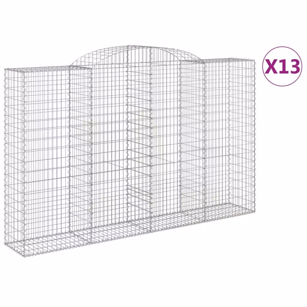 Cesti Gabbioni ad Arco 13 pz 300x50x180/200 cm Ferro Zincato
