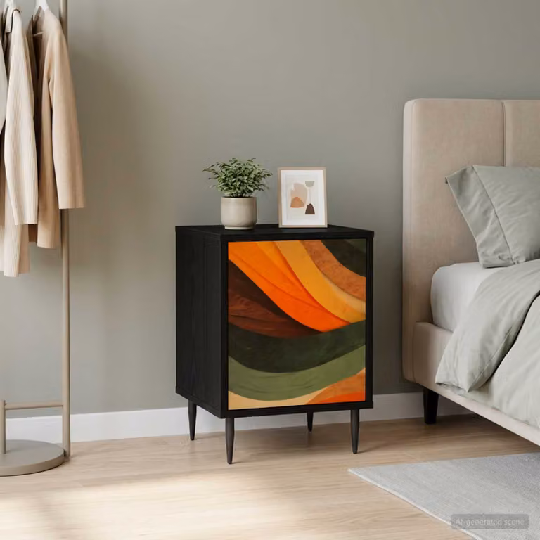 Armadio da Notte vidaXL BONN Rovere Nero L: 36 cm, P: 33 cm, H: 51 cm