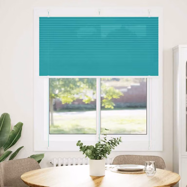 vidaXL Tenda Plissettata Verde petrolio 115x150 cm Larghezza Tessuto