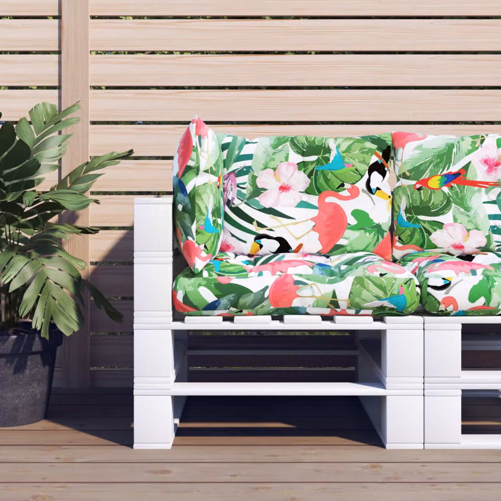 Set di 3 cuscini per pallet vidaXL multicolore in poliestere impermeabile e traspirante