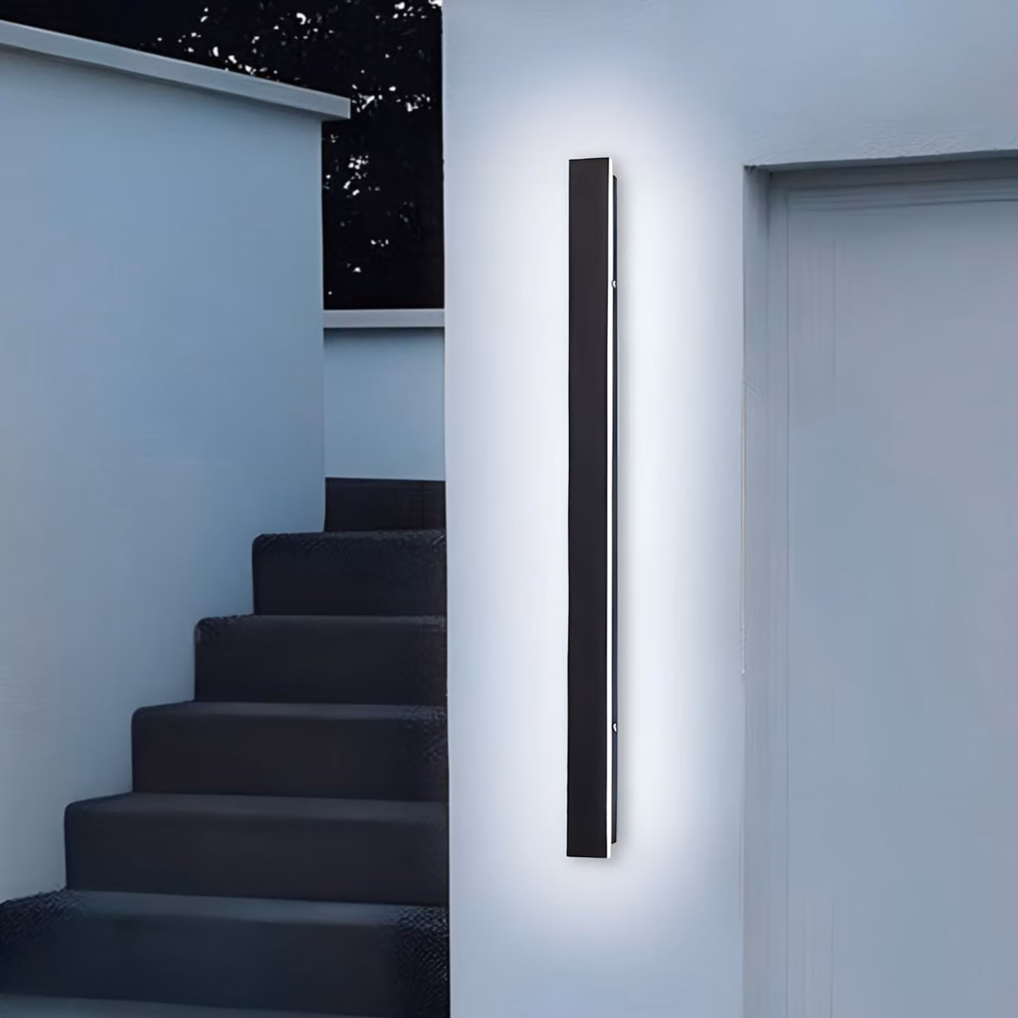 Lampada a LED da parete, 100 cm, 21W, grado di protezione IP65, luce bianca fredda 6000K, colore nero