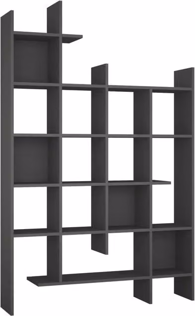Libreria in legno "Manco" - 122 x 25 x 188 cm - Antracite