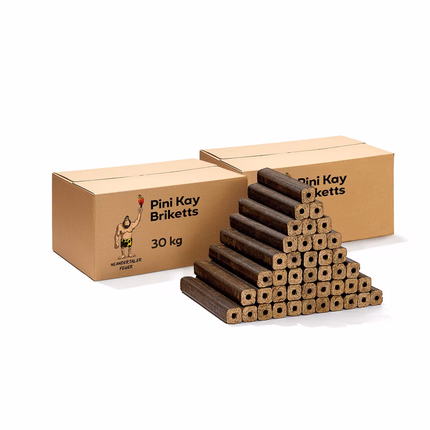 Neanderthal Bricchetti di legno PiniKay Bricchetti di legno duro 60 kg Bricchetti per caminetto Bricchetti per caminetto, stufa e barbecue Bricchetti Bricchetti di legno Bricchetti per mantenere le braci