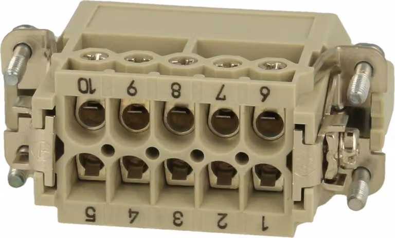 HARTING Han 10A inserto maschio (M) connessione a vite, 10 poli+PE 250V, 16A - 1 pezzo