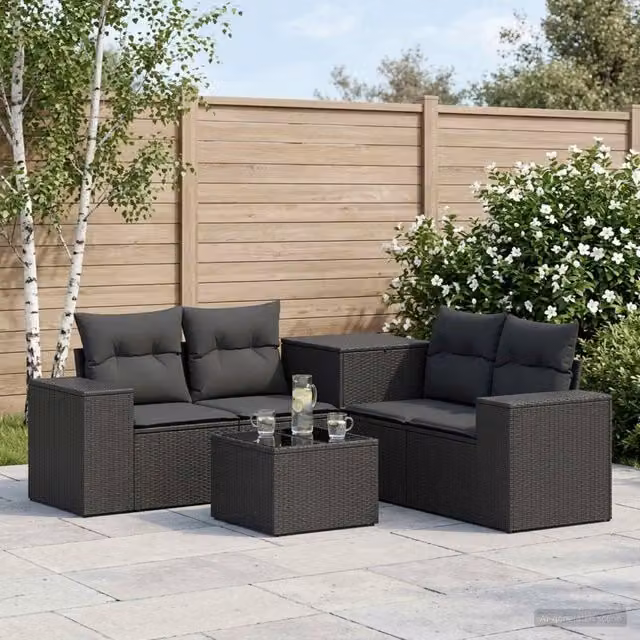 Set di divani 6 pz Nero 55 x 55 x 37 cm 3447553