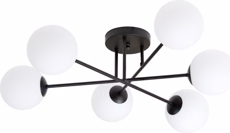 Lampadario Emibig 6xE14 10W ROMA 6 con paralumi bianchi opachi 1232/6