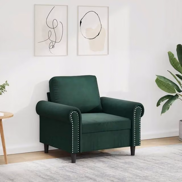 Divano Sedia-Poltrona Verde Scuro 60 cm Velluto 903711