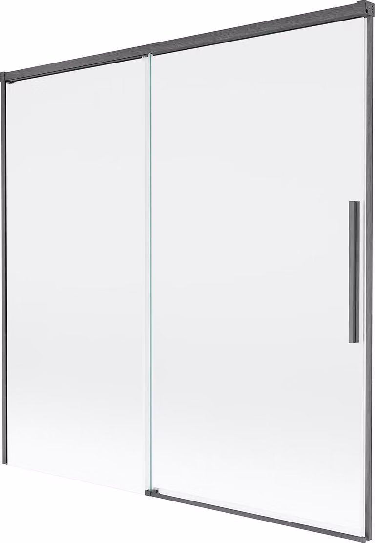 Mexen Rox paravento da vasca 2 ante scorrevoli 160 x 150 cm, trasparente, grigio canna di fucile spazzolato - 8C9-160-001-66-00