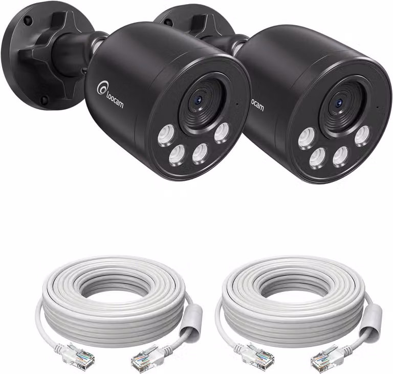 Confezione da 2 telecamere di sicurezza PoE 4K 8MP aggiuntive, con rilevamento di persone/veicoli, visione notturna a infrarossi, notifica di allarme e compatibili SOLO con sistemi NVR PoE