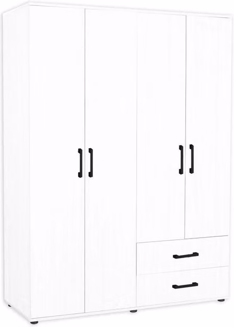 Armadio 4 ante e 2 cassetti GRD4422023 colore bianco