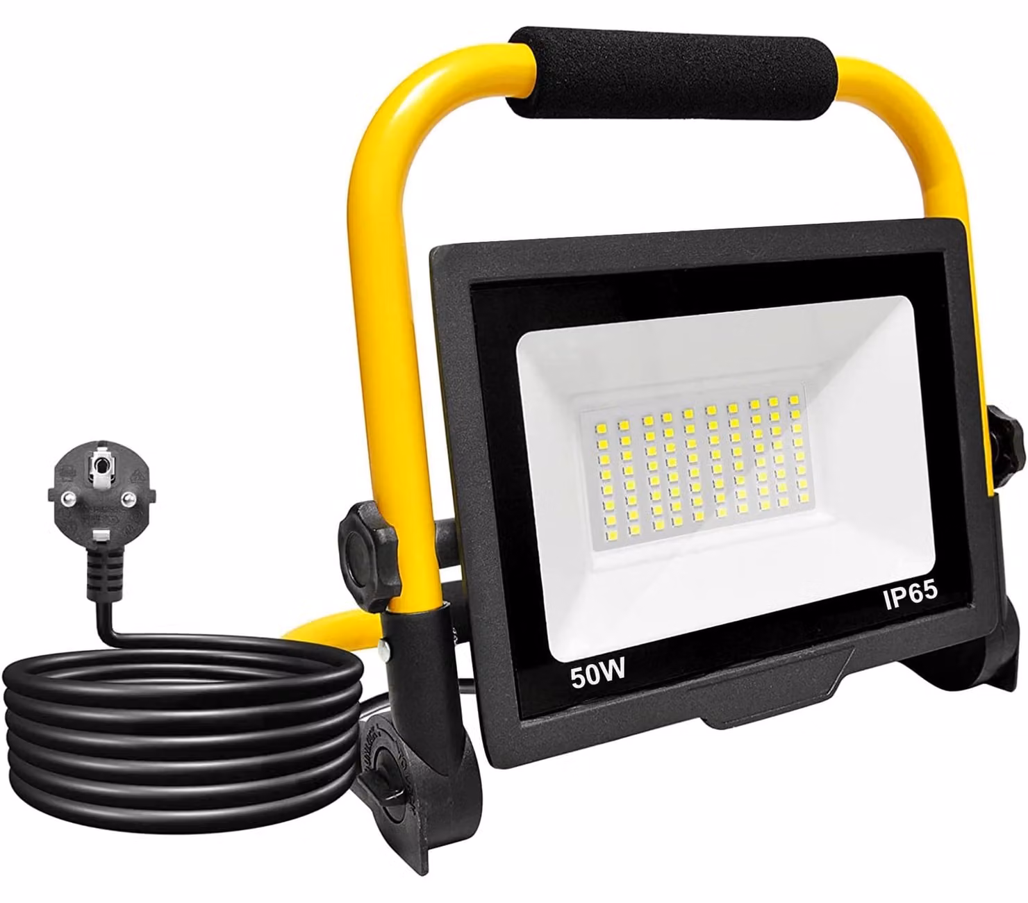 Lampada da lavoro da 50W con 80 LED, impermeabile e dotata di supporto pieghevole