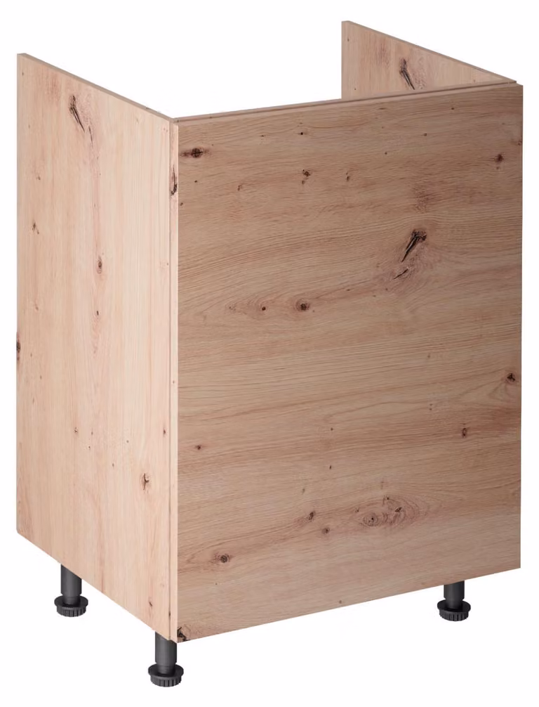 Mobile sottolavabo VALEN con anta singola - larghezza 60 cm, rovere artigianale