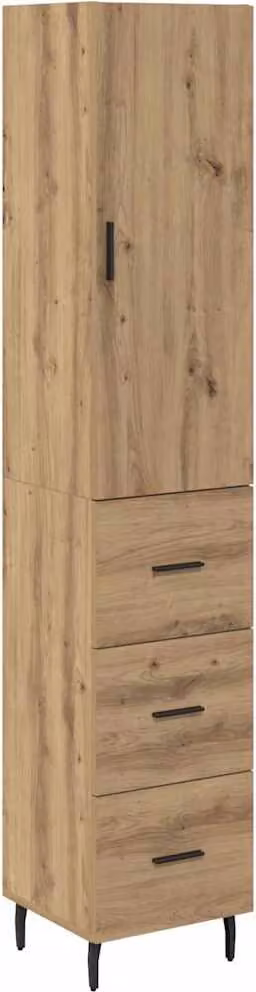 Credenza con cassetto Rovere artigianale 34,5 x 34 x 180 cm
