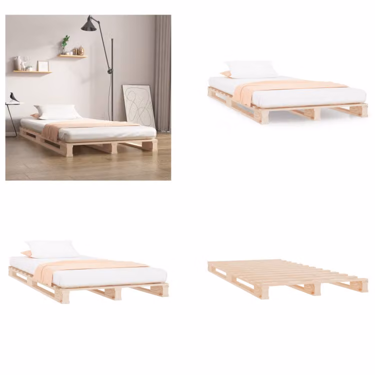 vidaXL Letto a pallet 90x200 cm in pino massiccio - Letto a pallet - Letti a pallet - Letto a pallet - Letti a pallet