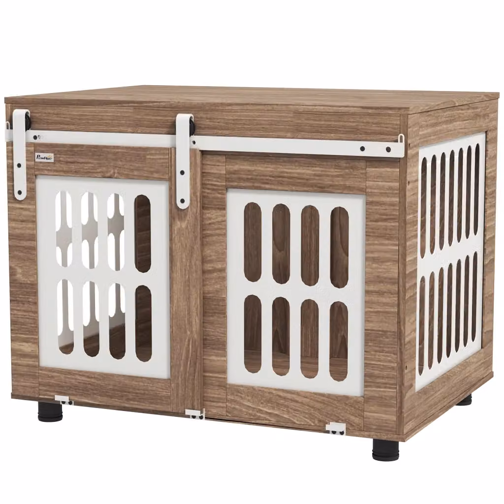 Mobile per cane Xylo con porta scorrevole color noce L: 80 cm, P: 59 cm, H: 63 cm – 2
