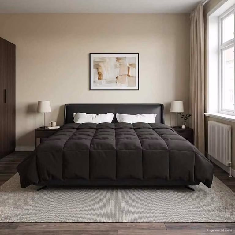 Piumino estivo traspirante e reversibile vidaXL in microfibra, colore antracite, 200 x 220 cm