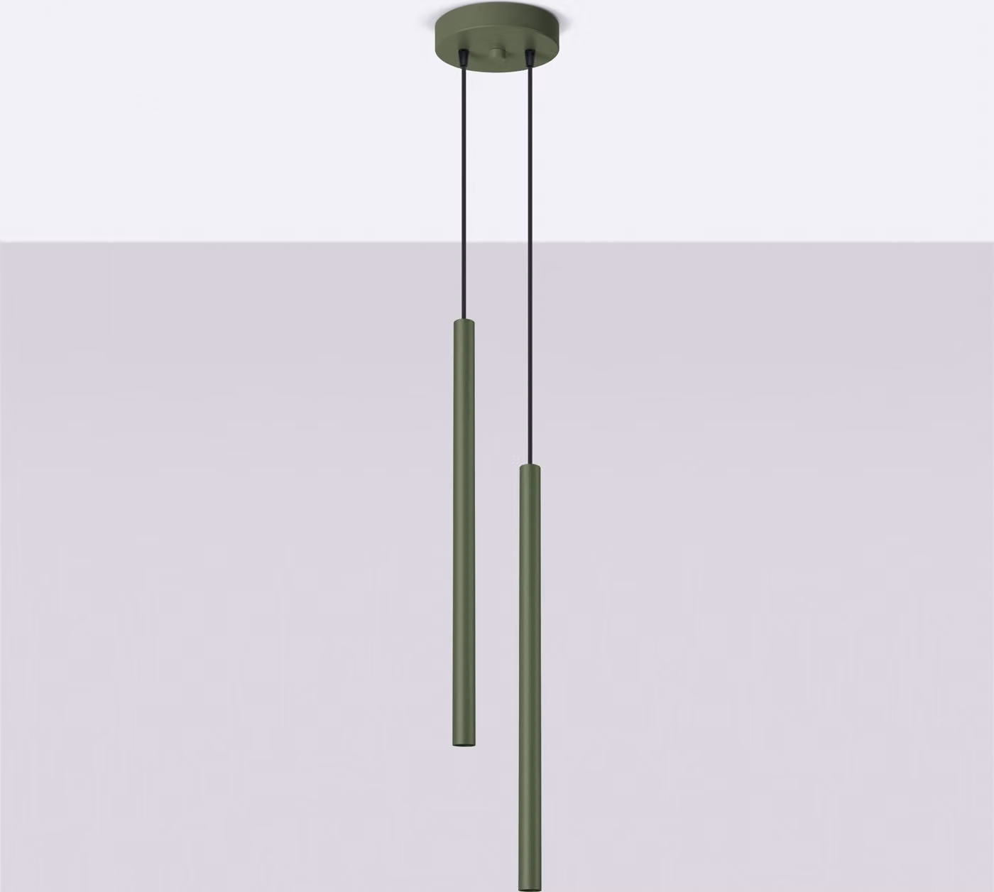 Lampada a sospensione VELINO verde oliva 2xG9x8W in metallo, dimensioni: 104x15x15 cm, IP20, Pure Lume
