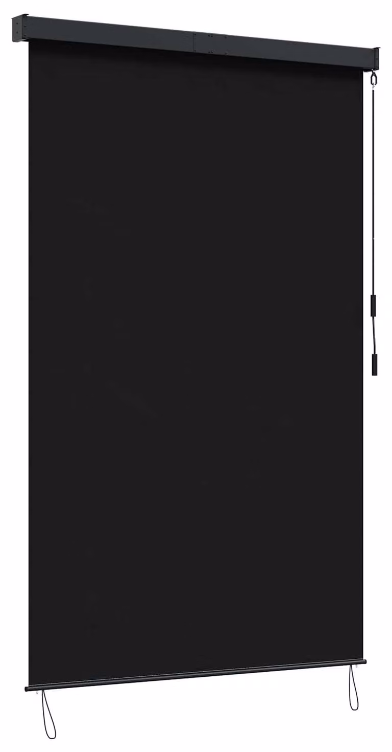 Tenda a rullo Nero 180 x 250 cm Tessuto e Alluminio