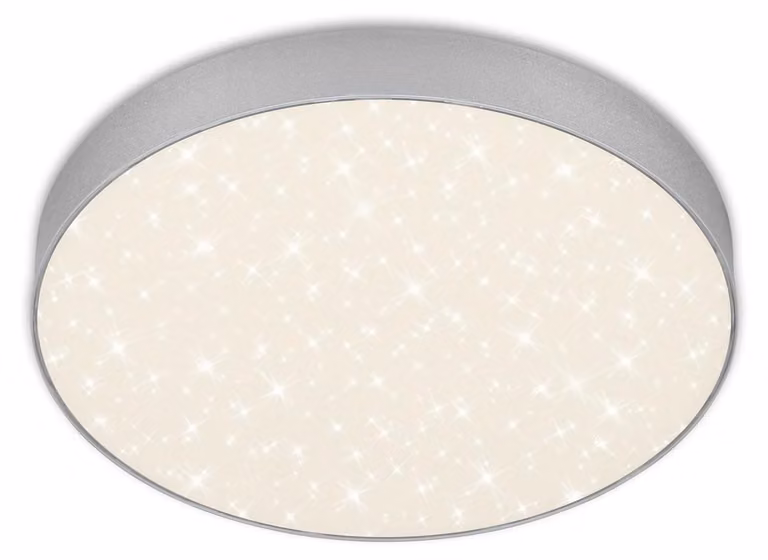 BRILONER - Plafoniera a LED con motivo a stella, plafoniera a LED senza cornice, apparecchio a LED per montaggio a superficie, temperatura di colore bianco neutro, Ø287 mm, colore argento