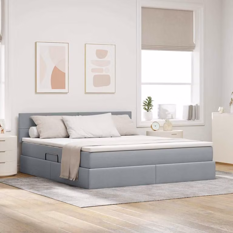 Letto con contenitore e materasso vidaXL Grigio chiaro L/P/H: 180 x 200 x 280 cm