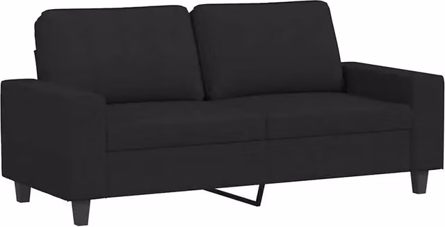 Divano | Divano da soggiorno | Sofa a 2 Posti Nero 120 cm in Tessuto