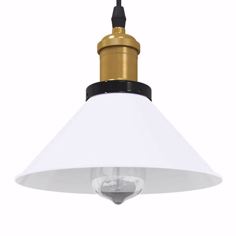 Lampada a sospensione moderna vidaXL in metallo bianco con altezza regolabile e design a cupola, attacco E27, Ø 22 cm