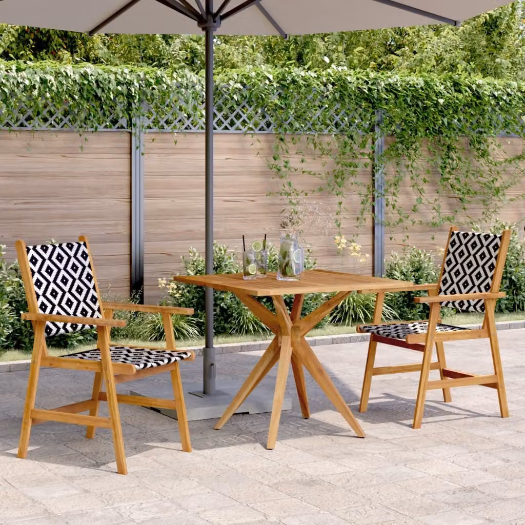 Maison Exclusive - Set da pranzo da giardino a 3 pezzi in legno massello di acacia
