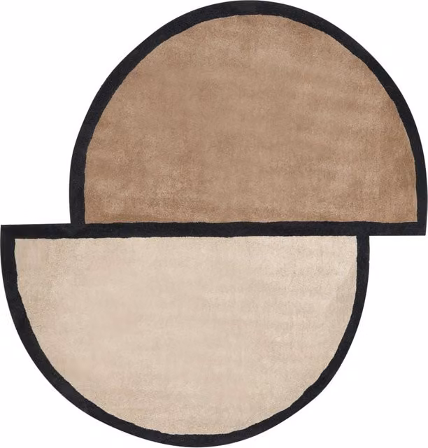 Tappeto decorativo Beliani in lana beige, forma organica irregolare, stile scandinavo, ø 160 cm – 1