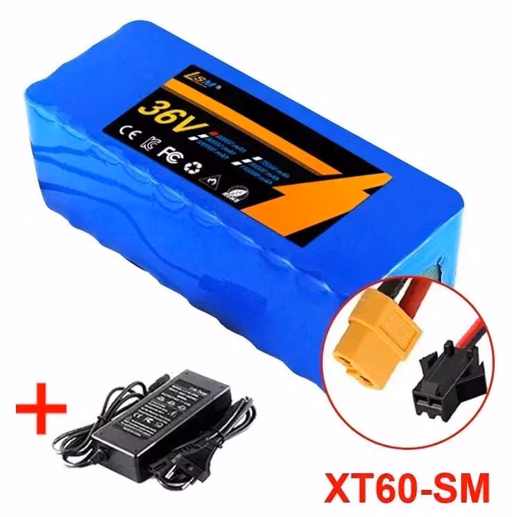 Batteria al litio, tensione 36V, capacità 60000mAh, connettore XT60-SM