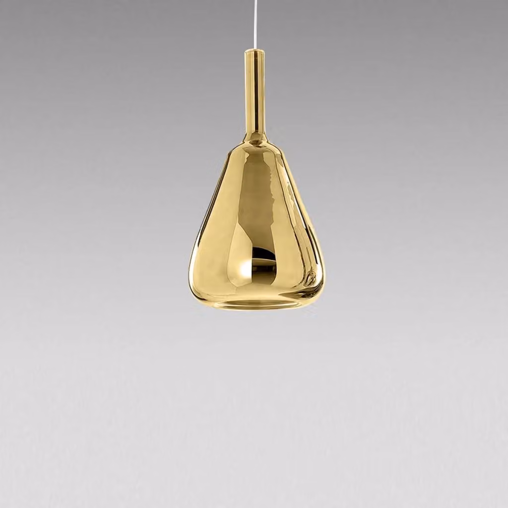 Mini lampada a sospensione Ofelia Gea Luce in vetro borosilicato oro specchiato con portalampada G9 – 2
