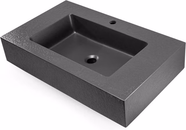 Ogomondo Lavabo Sospeso in Marmo Resina Finitura Asfalto Antracite L: 80 cm, P: 46 cm, H: 15 cm – 1