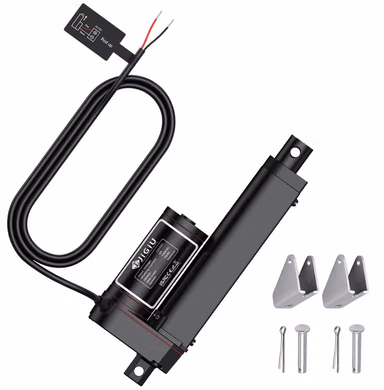 Attuatore lineare, corsa 100 mm, forza 750N, alimentazione 12V DC, grado di protezione IP65 (resistente all'acqua), motore elettrico