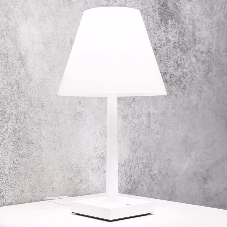 Rotaliana Lampada da tavolo a LED Dina+, dimmerabile, Bianco / Opale, Soggiorno / Sala da pranzo, Alluminio, Design, Lampada da tavolo LED