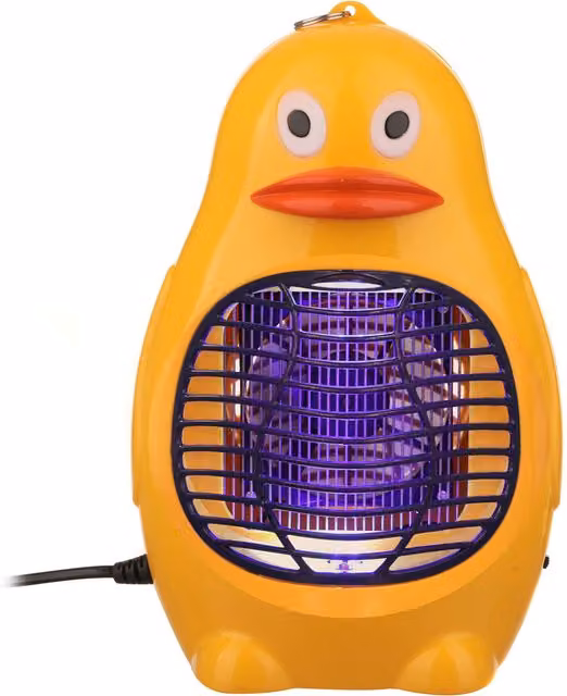 Lampada antizanzare elettrica con luce LED a forma di papera gialla KASANOVA in plastica