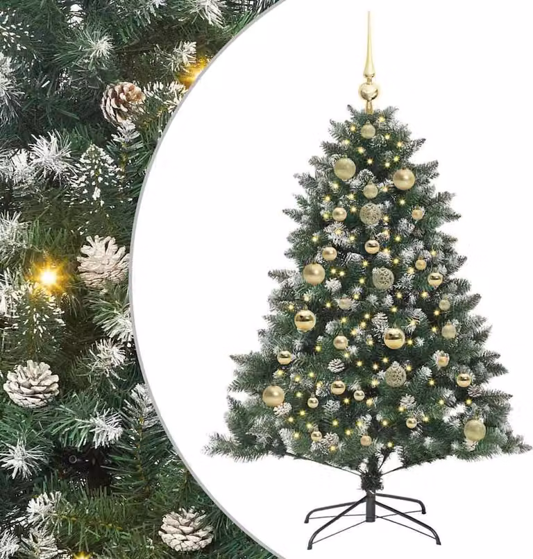 Albero di Natale artificiale con 150 LED Verde 150 cm